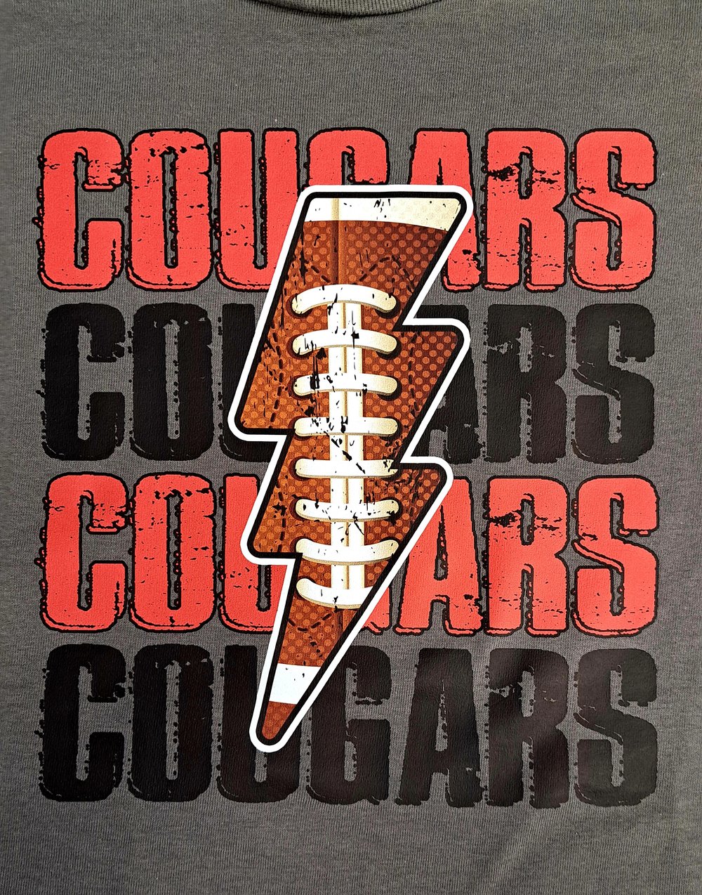 Charleroi Cougars-Football Lightning-T-Shirt