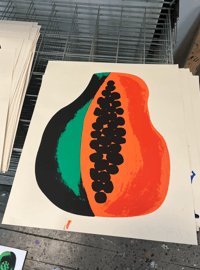 Image 2 of Papaya Study Screenprint 