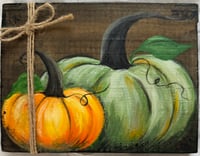 Rustic Hand-Painted Pumpkin Wood Plaque