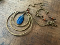 Image 5 of Astral Blue Kyanite brass necklace / n1