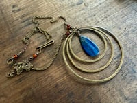 Image 8 of Astral Blue Kyanite brass necklace / n1