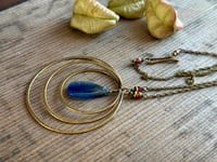 Image 3 of Astral Blue Kyanite brass necklace / n1