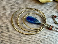 Image 9 of Astral Blue Kyanite brass necklace / n1