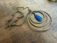 Image 17 of Astral Blue Kyanite brass necklace / n1