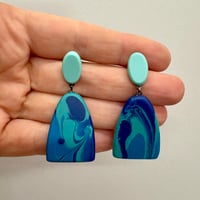 Image 2 of NEW Ink drop arc earrings