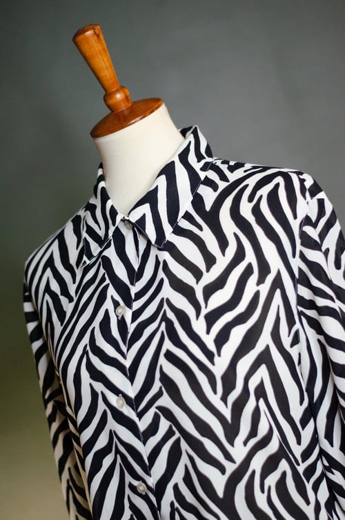 Image of Vintage Zuri Zebra Print Blouse 