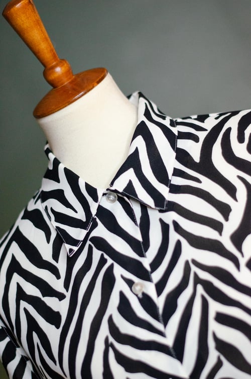Image of Vintage Zuri Zebra Print Blouse 
