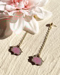 Image 1 of Flower & Lotus Drop Earrings