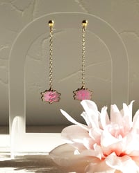 Image 4 of Flower & Lotus Drop Earrings