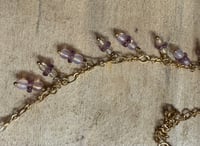 Image 5 of Hibiscus Flower Necklace with Gold Plated Chain Delicate Dangles and Dragonfly 33 inches
