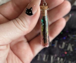 Image of Dragonfly Tail Crystal Bottle Necklace