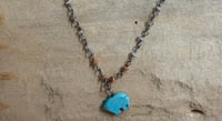 Image 2 of Turquoise Howlite Zuni Bear Necklace Handmade Agate Chain Necklace Silver Filled Wire Artisan Made 