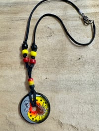 Image 3 of Peruvian Ceramic Moon and Sun Necklace 24 inches