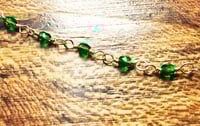 Image 4 of Little Daisy Necklace Beadwoven Artisan Made Green Floral Pendant Necklace
