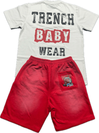 Image 2 of MENS “TBW” faded Red Short Set