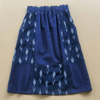 Image 1 of Pieced Ikat Simone Skirt (Indigo)