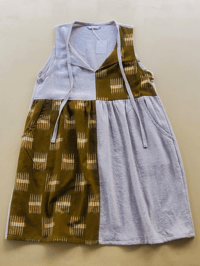 Image 1 of Digs Dress (Flax/Olive Ikat)