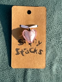 Puffy Glass Heart Charm