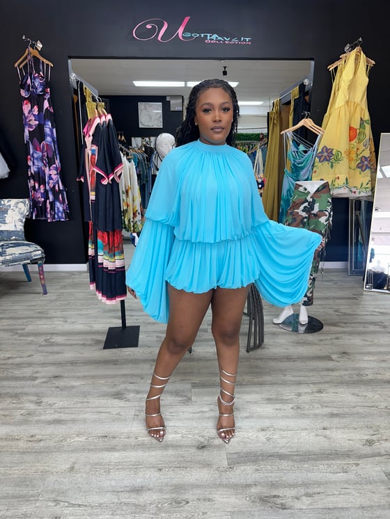Image of Blue Island Shorts Romper