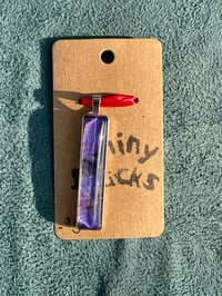 Image 1 of Rectangular Glass Pendant Set in Metal