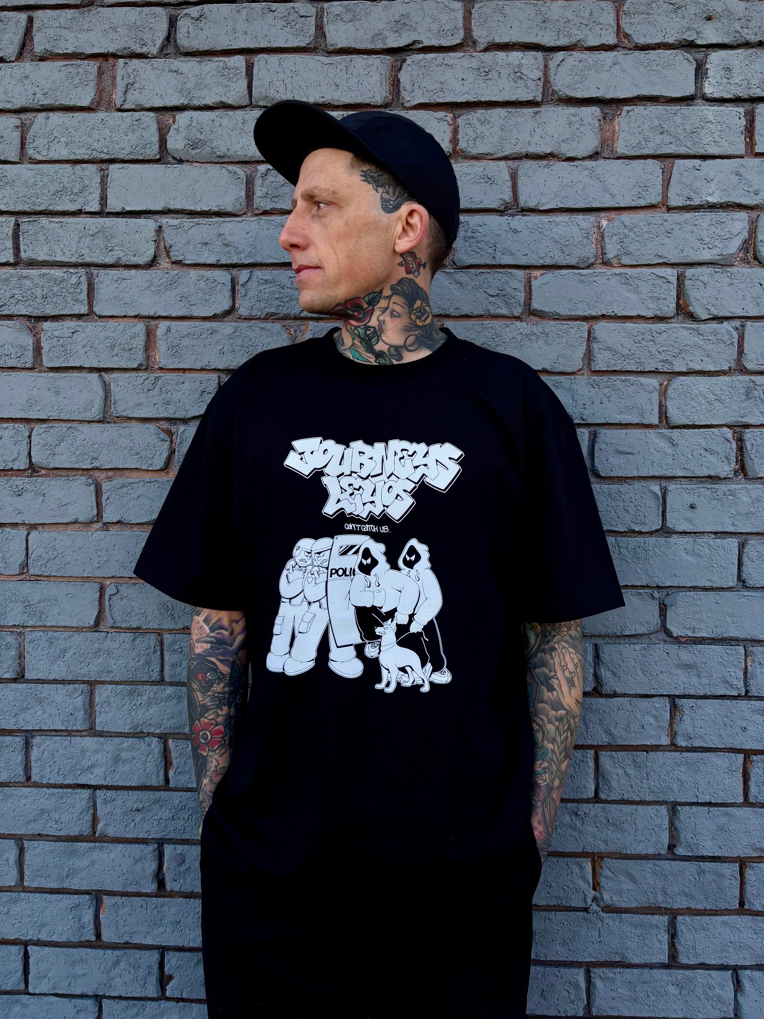 Image of Cop Barricade - Black Heavy Weight Tee
