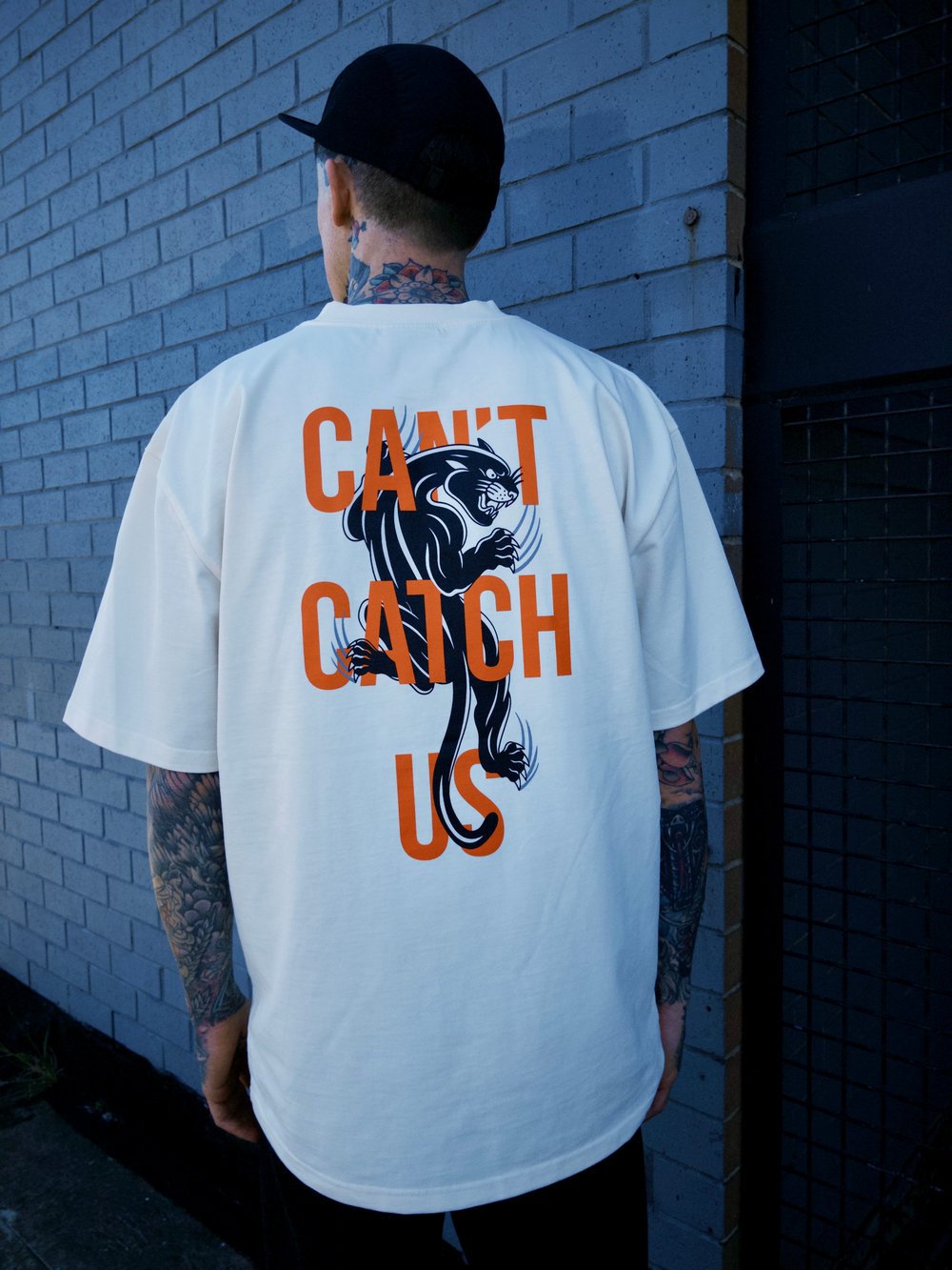 Image of Panther Can't Catch Us - Cream Heavy Weight Tee