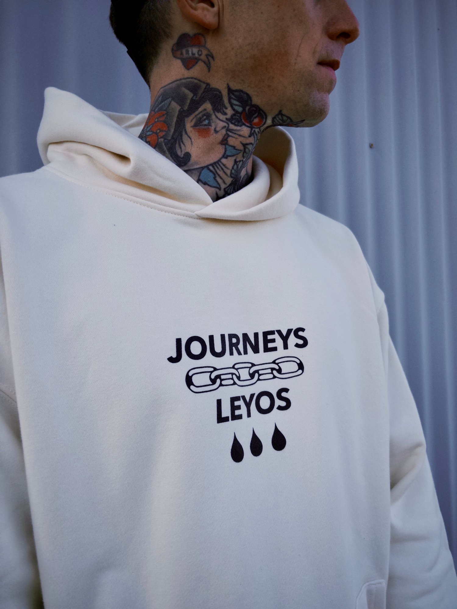 Image of Panther Can't Catch Us - Cream - Trainer Hoodie Ultra Heavy Weight 