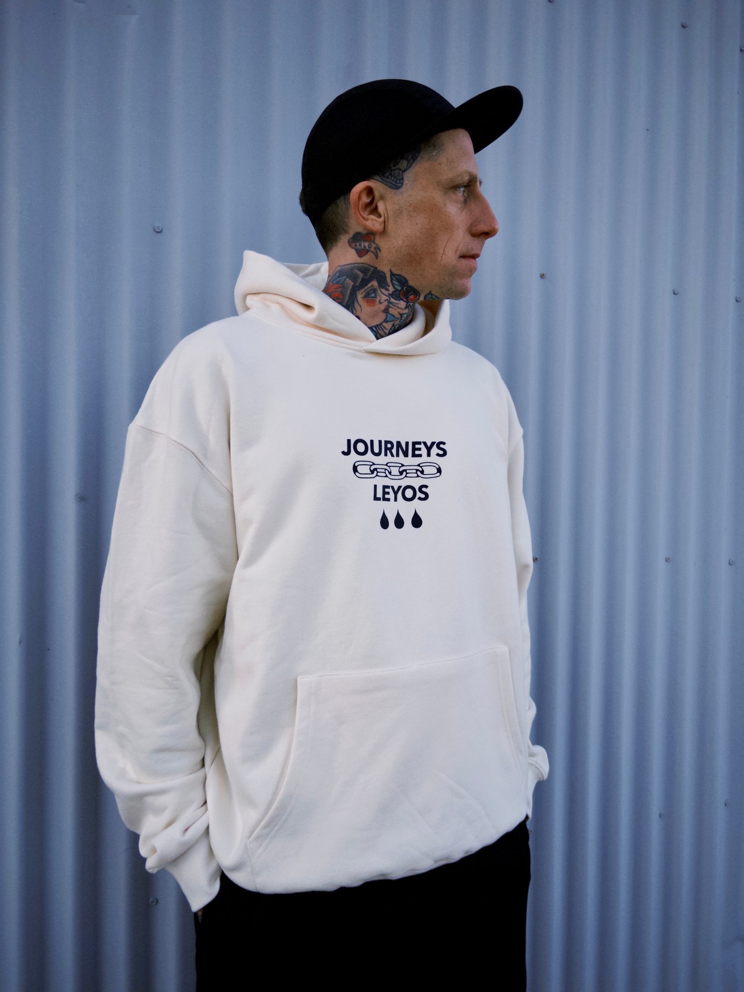 Image of Panther Can't Catch Us - Cream - Trainer Hoodie Ultra Heavy Weight 