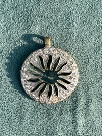 Goldtone Rhinestone Sun Pendant