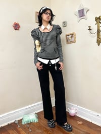 Image 2 of Double Waistband Peter Pan Collar Straight Leg Pants