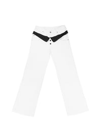 Image 8 of Double Waistband Peter Pan Collar Straight Leg Pants