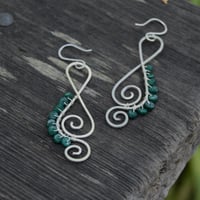 Image 1 of ESMERELDA- Emerals spiral earrings