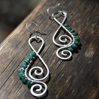 Image 2 of ESMERELDA- Emerals spiral earrings