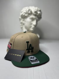 Image 1 of Los Angeles Snapback Hat (Brown/Green)