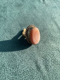 Image 1 of Sterling Peach Moonstone Statement Ring