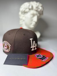 Image 1 of Los Angeles Snapback Hat (Brown/Orange)