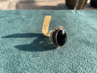 Sterling Cabochon Onyx Ring