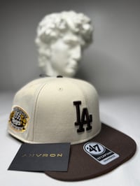 Image 1 of Los Angeles Snapback Hat (White/Brown)