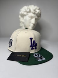 Image 1 of Los Angeles Snapback Hat (White/Green)