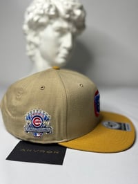 Image 2 of Chicago Cubs Snapback Hat (Brown/Yellow)