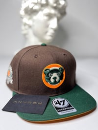 Image 2 of Chicago Cubs Snapback Hat (Brown/Green)