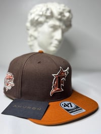 Image 1 of Florida Marlins Snapback Hat (Brown/Orange)