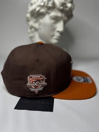 Image 2 of Florida Marlins Snapback Hat (Brown/Orange)