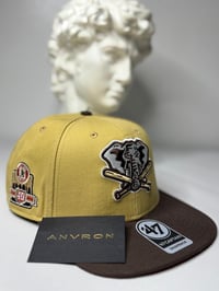 Image 1 of Oakland Snapback Hat (Yellow/Brown)