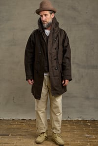 Image 16 of FISHERMAN COAT in Heavy weight Wax Cotton - Dark Chocolate 