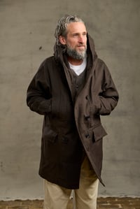 Image 1 of FISHERMAN COAT in Heavy weight Wax Cotton - Dark Chocolate 