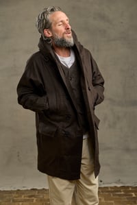 Image 23 of FISHERMAN COAT in Heavy weight Wax Cotton - Dark Chocolate 