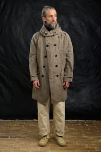 Image 2 of FISHERMAN COAT in Light weight Wax Cotton - Distressed Elephant 