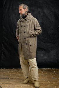 Image 7 of FISHERMAN COAT in Light weight Wax Cotton - Distressed Elephant 