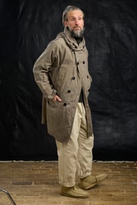 Image 8 of FISHERMAN COAT in Light weight Wax Cotton - Distressed Elephant 